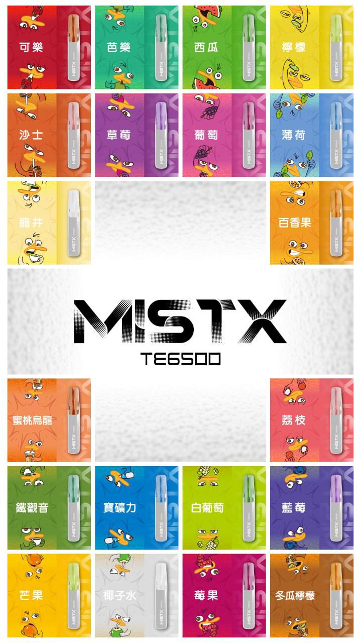 MISTX 鴨嘴獸 6500口一次性電子煙｜大容量拋棄式Vape｜多口味可選｜便攜式電子煙-台灣現貨