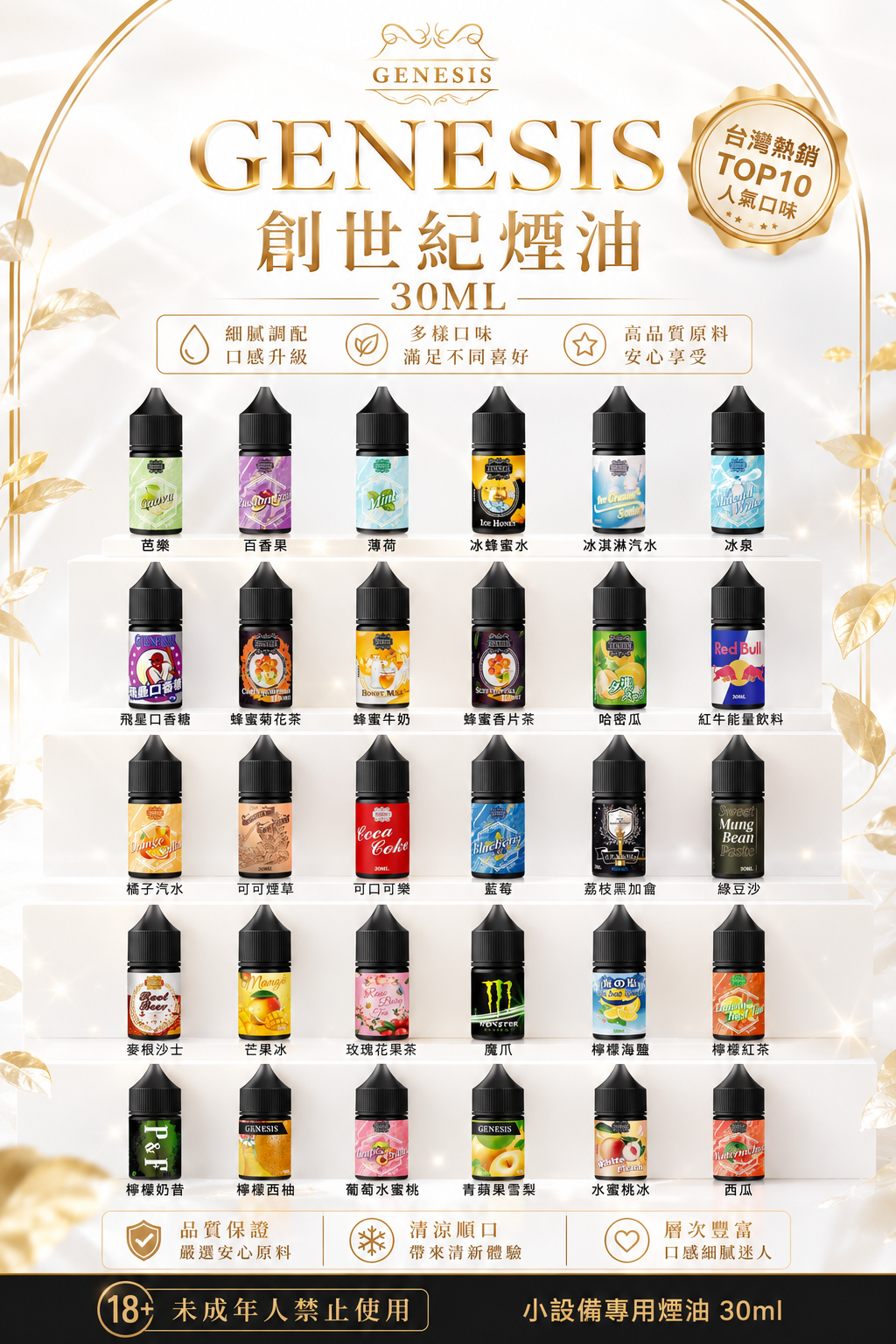 GENESIS 創世紀煙油 30ML｜美國進口小煙油｜水果冰感飲品風味-台灣現貨